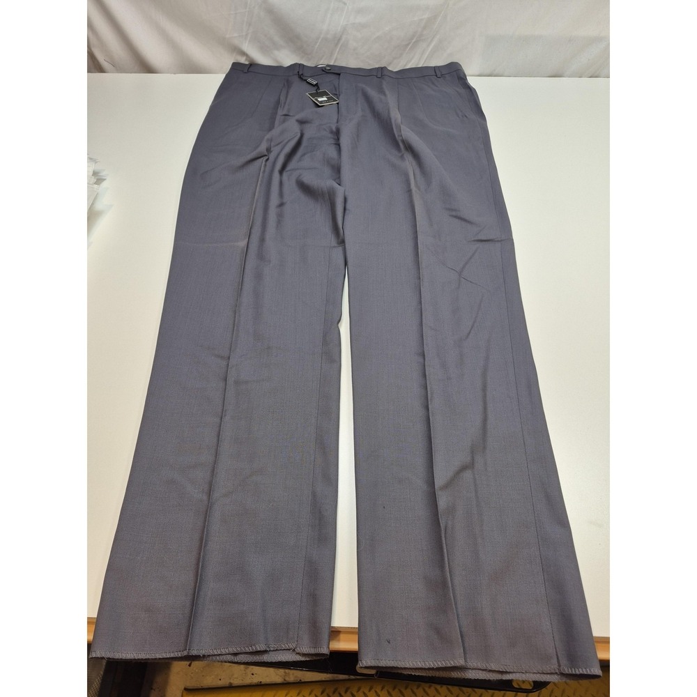 Mario Rossini Dress Pants Mens 48x36 Gray Wool Pleated Italy Unhemmed NWT
